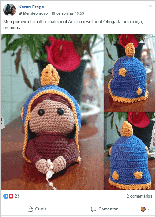 Amigurumi de Nossa senhoa aparecida